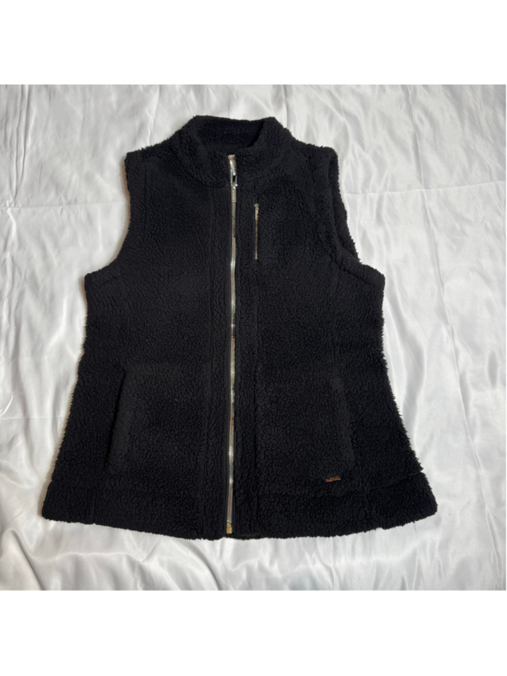 Women's Calvin Klein Black Sherpa Fleece Vest Size M